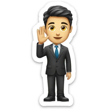 Young white Businessman salute sticker