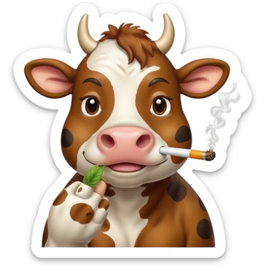 cow smoke weed sticker