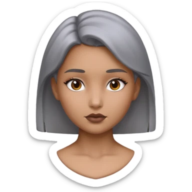 gray metal painted girl bust face included sticker