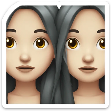 Sad pale girl long dark hair sticker