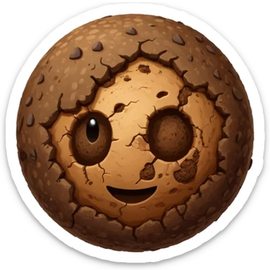 a round brown soil ball  sticker