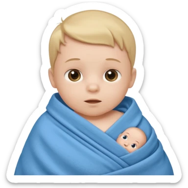 Baby boy in blue swaddle sticker