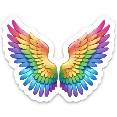  tiny rainbow angel wings. cute tiny left and right rainbow angel wings. Only wings. sticker