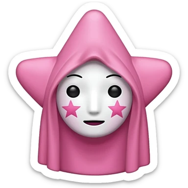 Pink star no face sticker