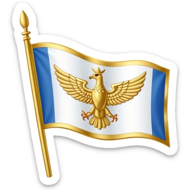 Faravahar Gold with white flag as a background sticker