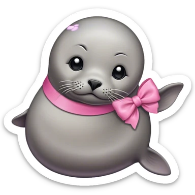 A seal (the one that already exists in emojis) with a small pink bow over the right ear sticker