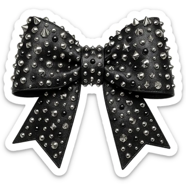 kpop stage bow with metallic studs, edgy and stylish sticker