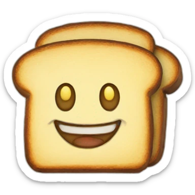 A happy toast drawn in the old disney and cuphead style sticker