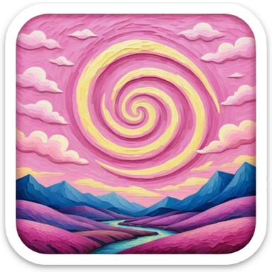 pink van gogh style spam sky sticker