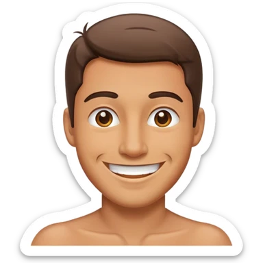 man smile , view from angle 30 degree sticker