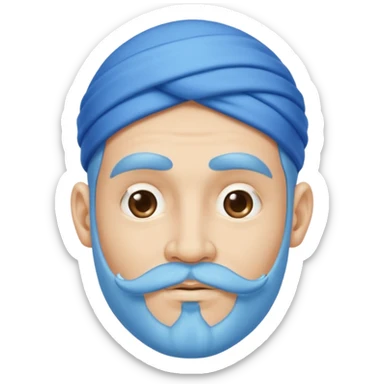 Blue genie with a goatee sticker