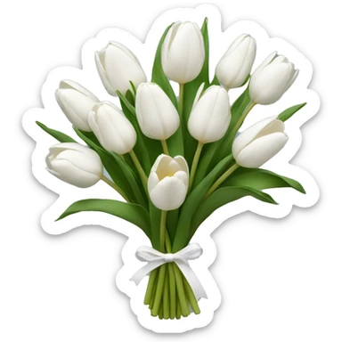 white tulip bouquet  sticker