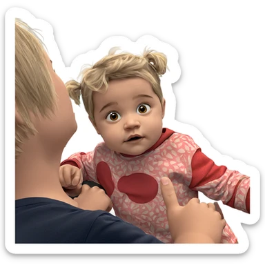 curious child gazing directly sticker