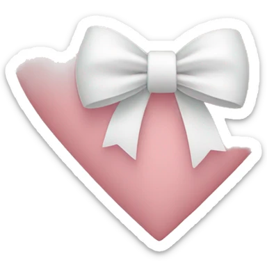 Light pink heart with a white bow on the bottom right sticker