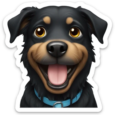 Black Dog happy sticker
