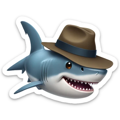 Shark with hat sticker