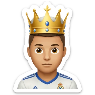 I want Ronaldo in Madrid and something over his head saying GOAT sticker