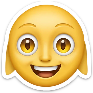 Yellow face emoji experiencing childlike wonderment  sticker