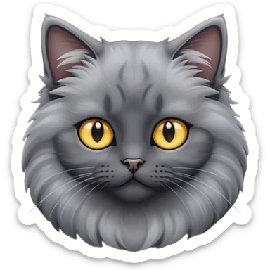 gato negro y gris sticker