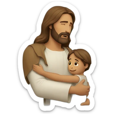 Jesus protecting a child sticker