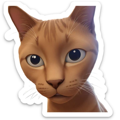 curious cat by the window sticker