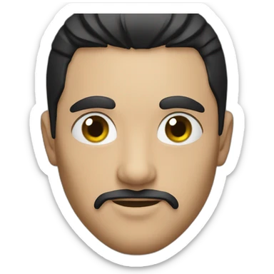 glass eyed black haired man wearing a viking hat sticker