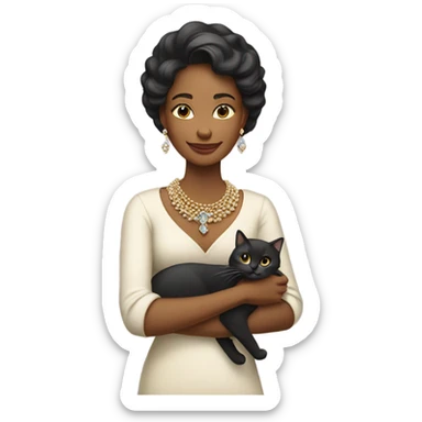 Mom with cat and jewelry sticker