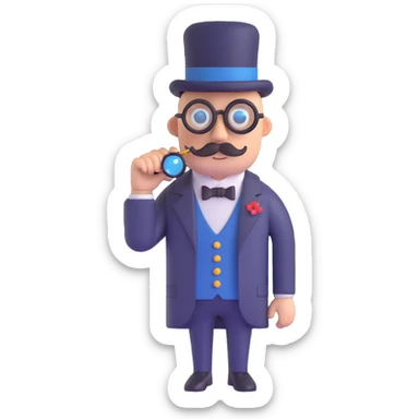 A man with a monocle sticker
