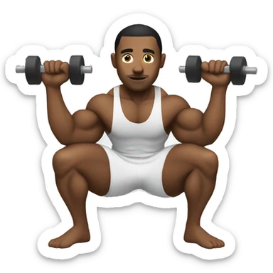 a man doing squat (gym) sticker