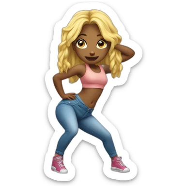 Girl twerk sticker