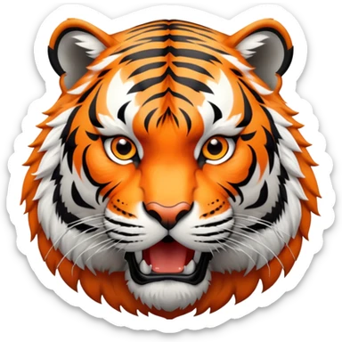 fierce tiger with orange and black stripes sticker