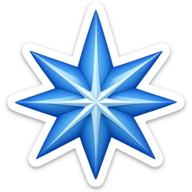 11 corners blue star with white colour tick on it sticker