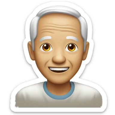 smiling old Vietnamese man sticker