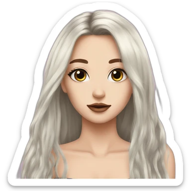 egirl long hair makeup sticker