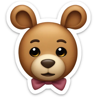 teddy bear with a bun sticker