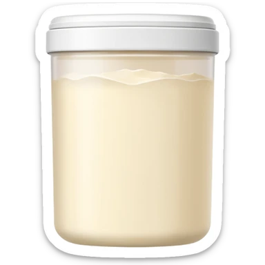 bote blanco de colágeno en polvo de vainilla sin cara sonriente sticker