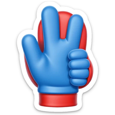 #1 glove thumbs up in blue (#00A3E0) and red (#F9423A)  sticker