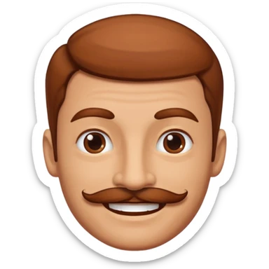joyful portrait of a cinnamon skin toned man with thin mustache  sticker