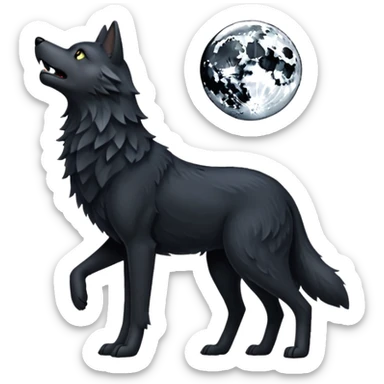 Lobo negro aullando sticker