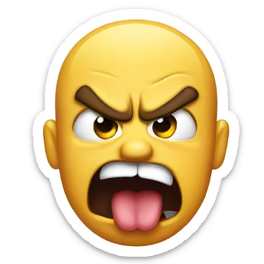 angry face with tongue sticking out  sticker