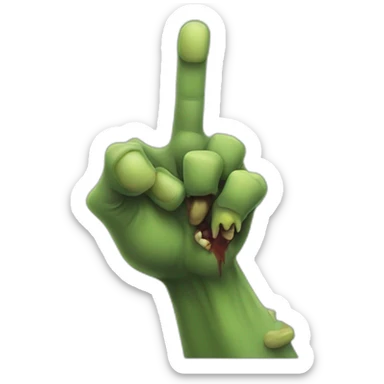 zombie hand pointing finger sticker