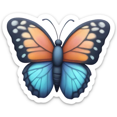 Butterfly on flower sticker