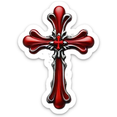 chrome hearts cross red sticker