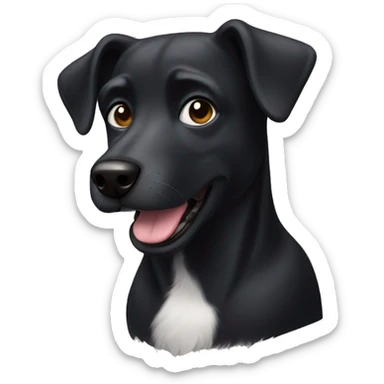 Black dog sticker