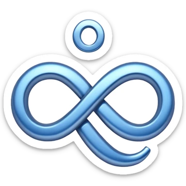 Infinity symbol with blue color sticker