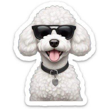 French poodle con gafas oscuras sticker