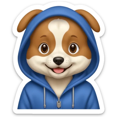 Dog wearing hoodie  sticker