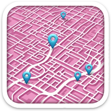 mix pink of a big gps map of the lines sticker