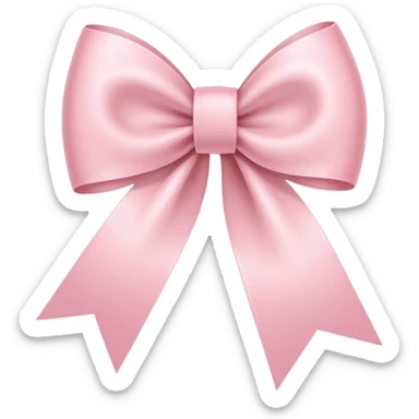 light pink ribbon bow sticker