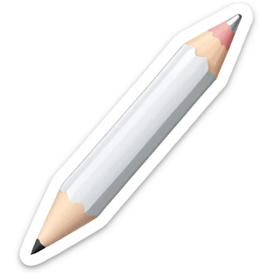 white colored pencil with a sharp tip sticker